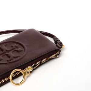 TORY BURCH PERRY BOMBÉ GLAZED TOP-ZIP CARD